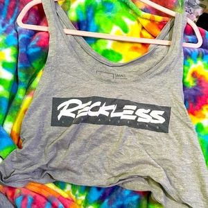Grey reckless Los Angeles crop top